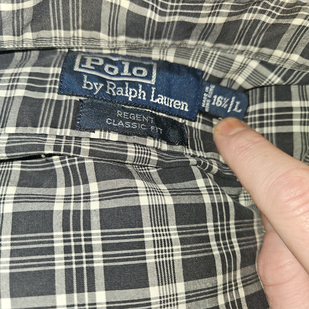 Polo by Ralph Lauren Black and White Plaid Casual Button Down Shirt